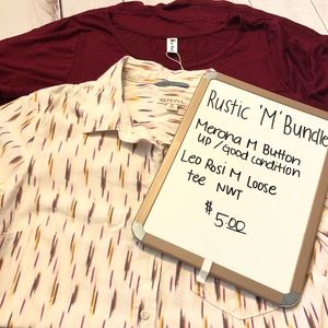 Rustic Bundle LS Button up/M tunic NWT